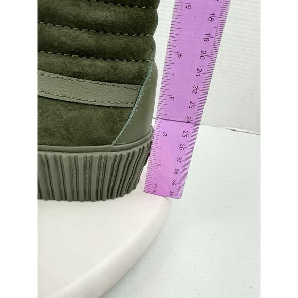 VANS Premier SK8-HI 38 Reissue Platform Army Green Suede Skate Shoes Womens 9.5 - Picture 2 of 12